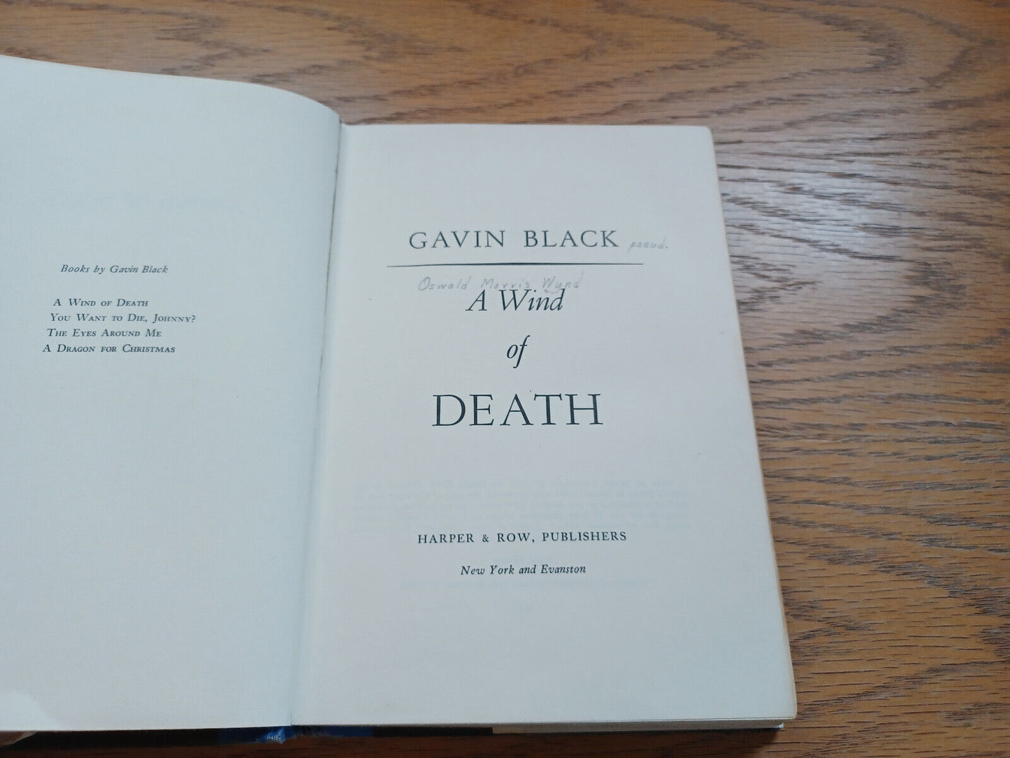 A Wind Of Death By Gavin Black 1967 First Edition Dust Jacket