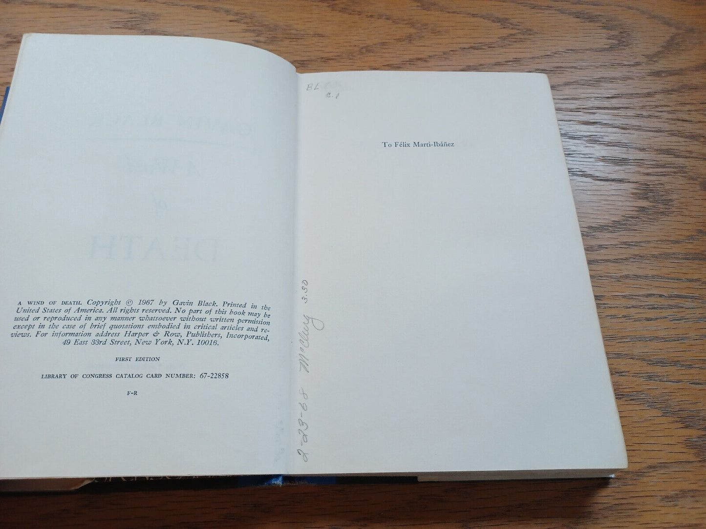 A Wind Of Death By Gavin Black 1967 First Edition Dust Jacket