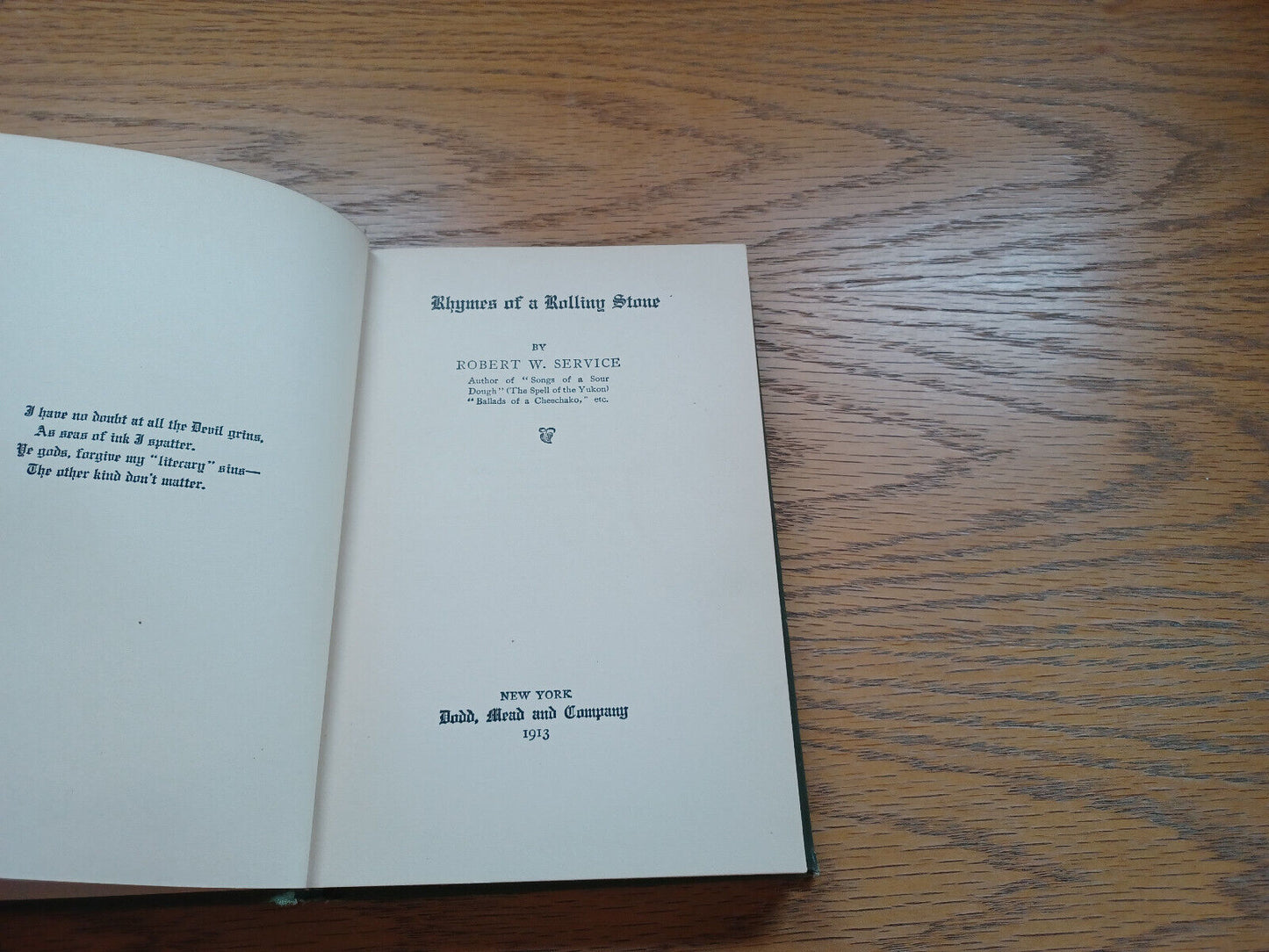 Rhymes Of A Rolling Stone By Robert Service 1913