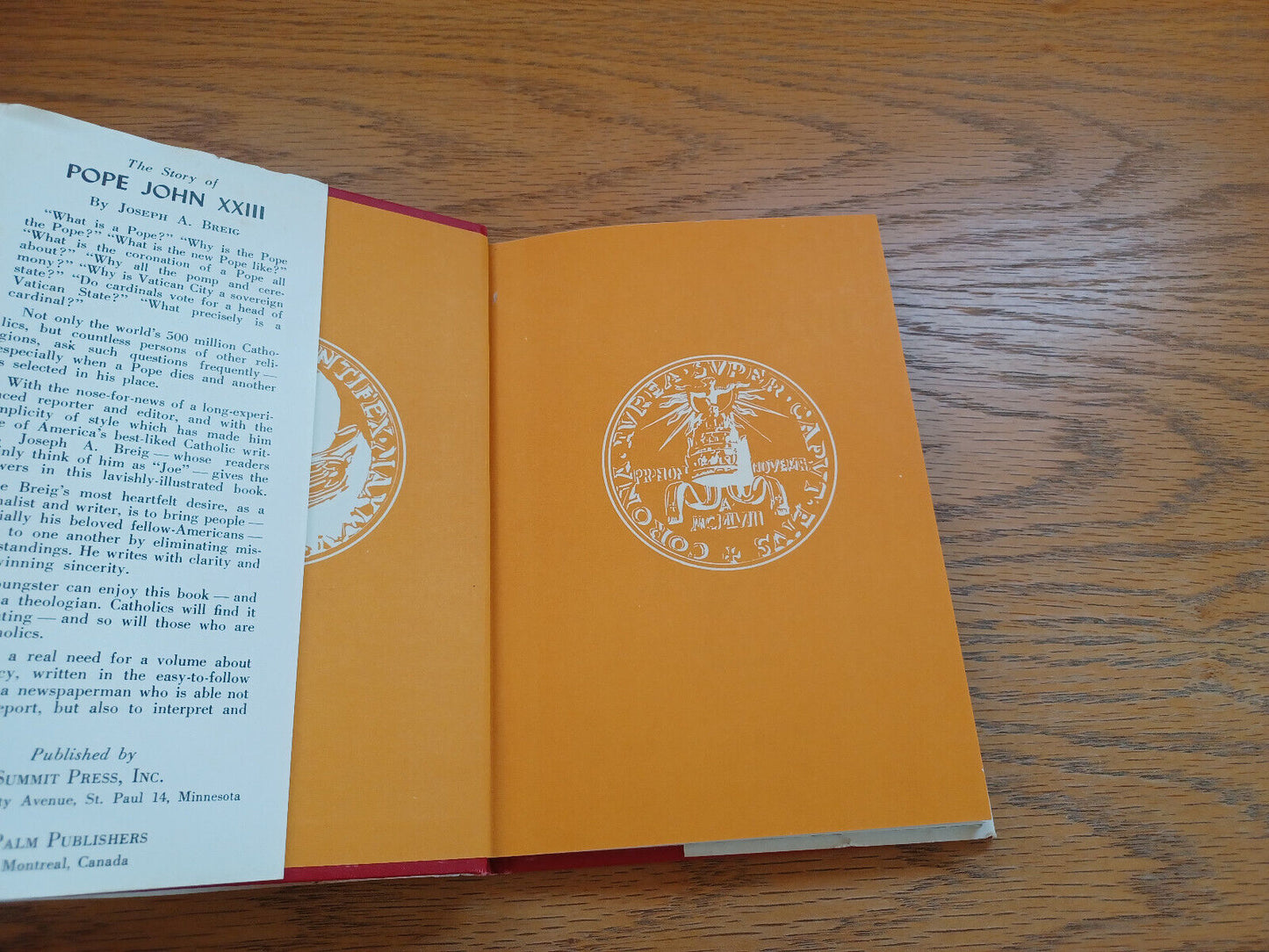 The Story Of Pope John 23 By Joseph Breig 1959 Dust Jacket