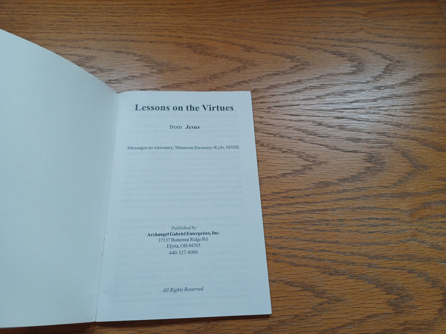 Lessons On The Virtues From Jesus By Maureen Sweeney 1998