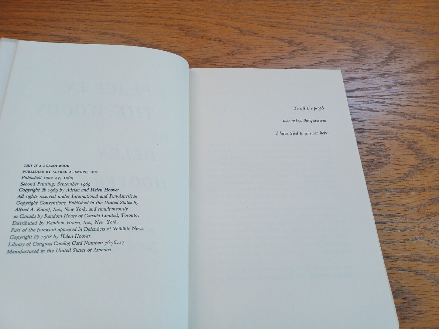 A Place In The Woods By Helen Hoover 1969