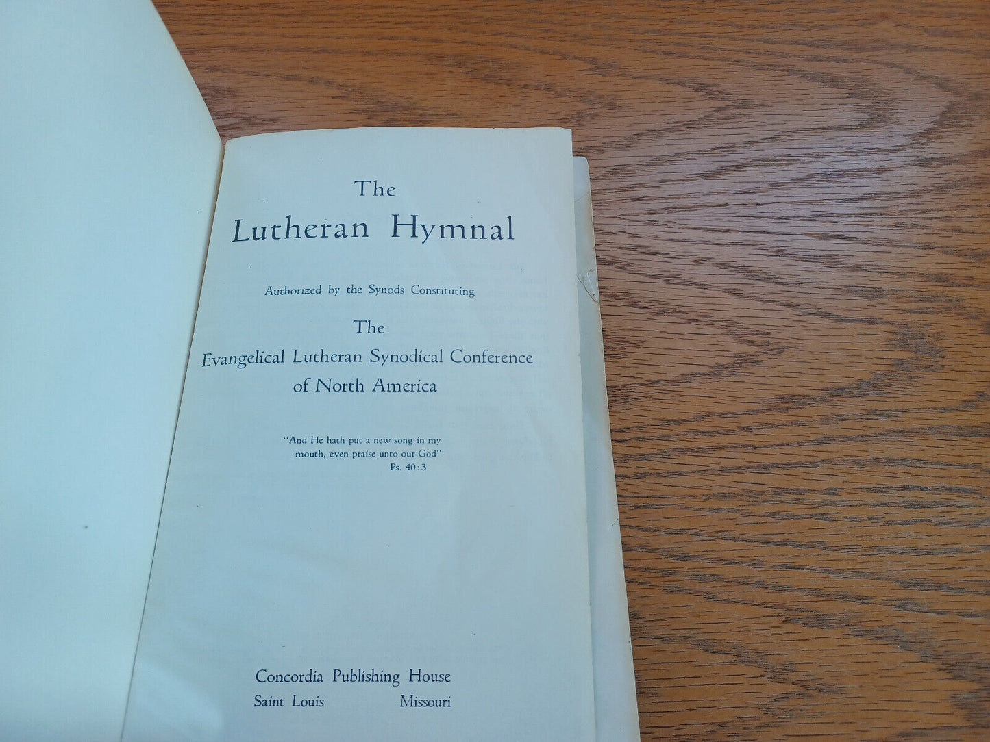 The Lutheran Hymnal Evangelical Lutheran Synodical Conference 1941 E