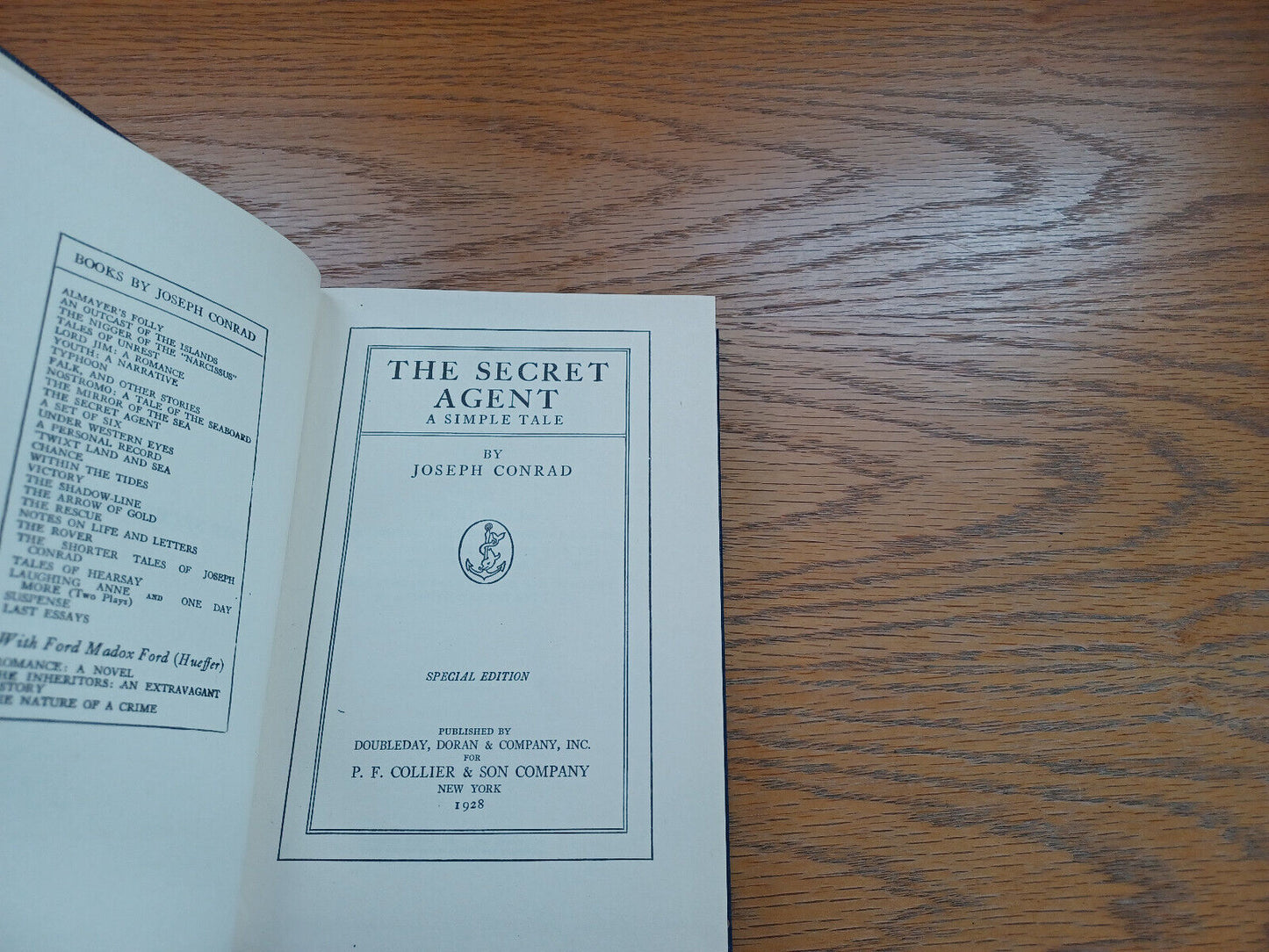 The Secret Agent A Simple Tale By Joseph Conrad 1928