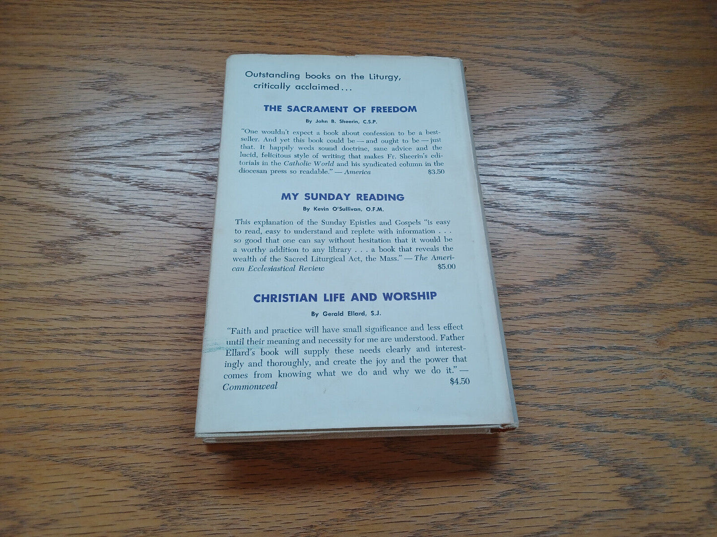 The Living Mass By Reverend Harold Wickey 1961 Dust Jacket