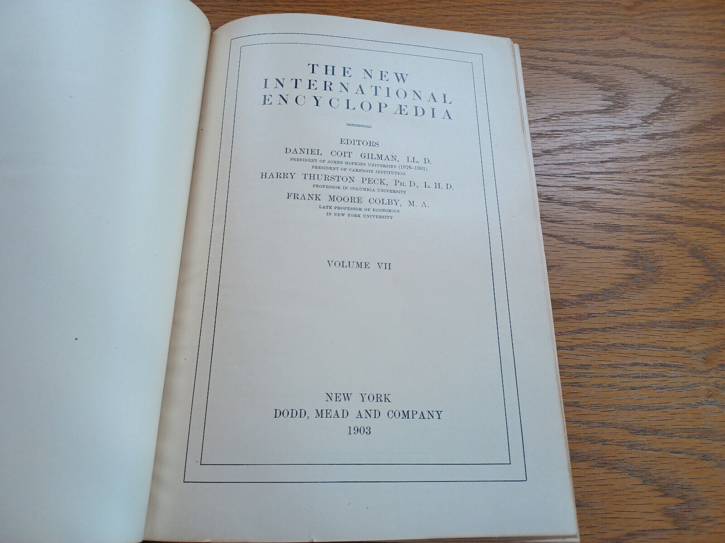 The New International Encyclopedia Volume Vii 1903 Daniel Coit Gilman