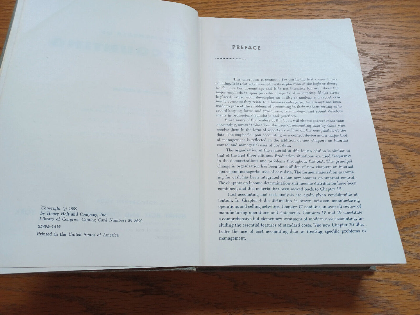 Fundamentals Of Accounting Fourth Edition By Perry Mason 1959