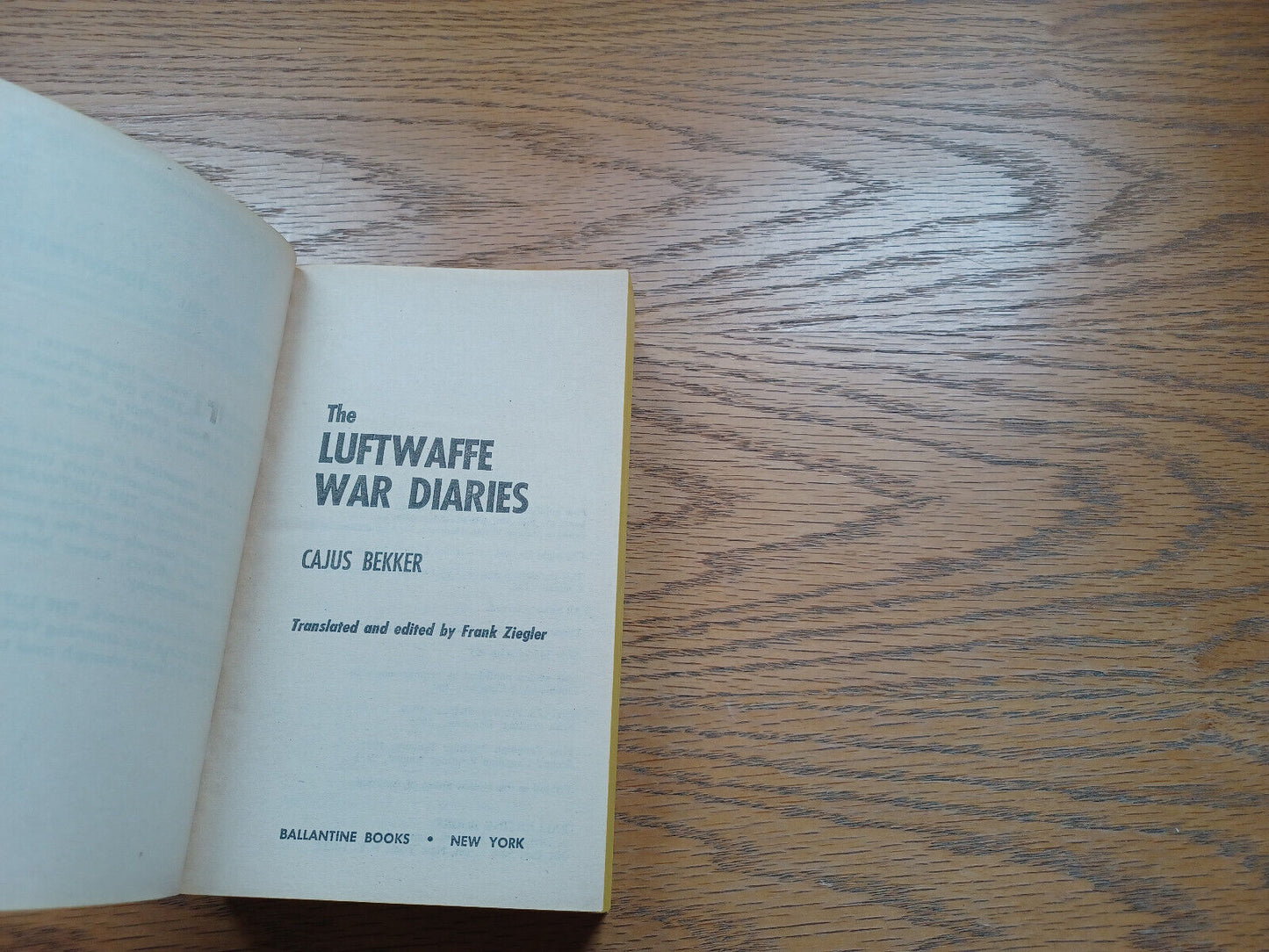 The Luftwaffe War Diaries By Cajus Bekker 1972