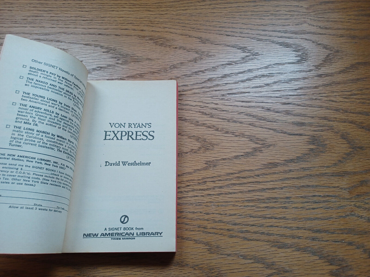 Von Ryan'S Express By David Westheimer 1964 B