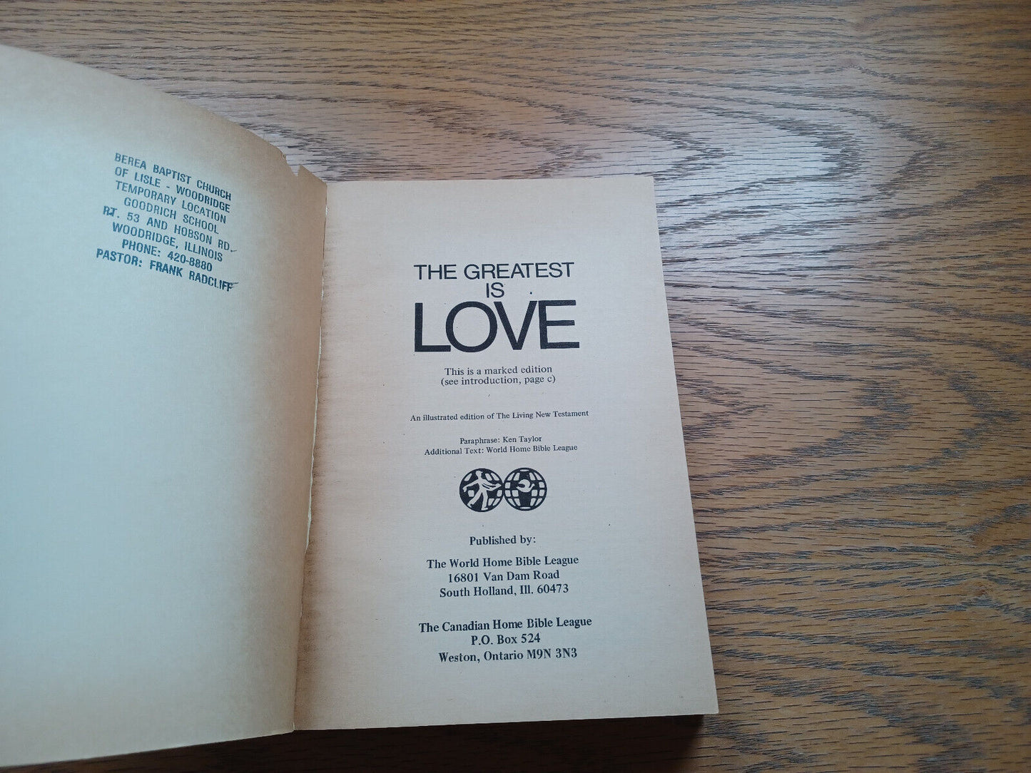 The Greatest Is Love Living New Testament Paraphrased 1971