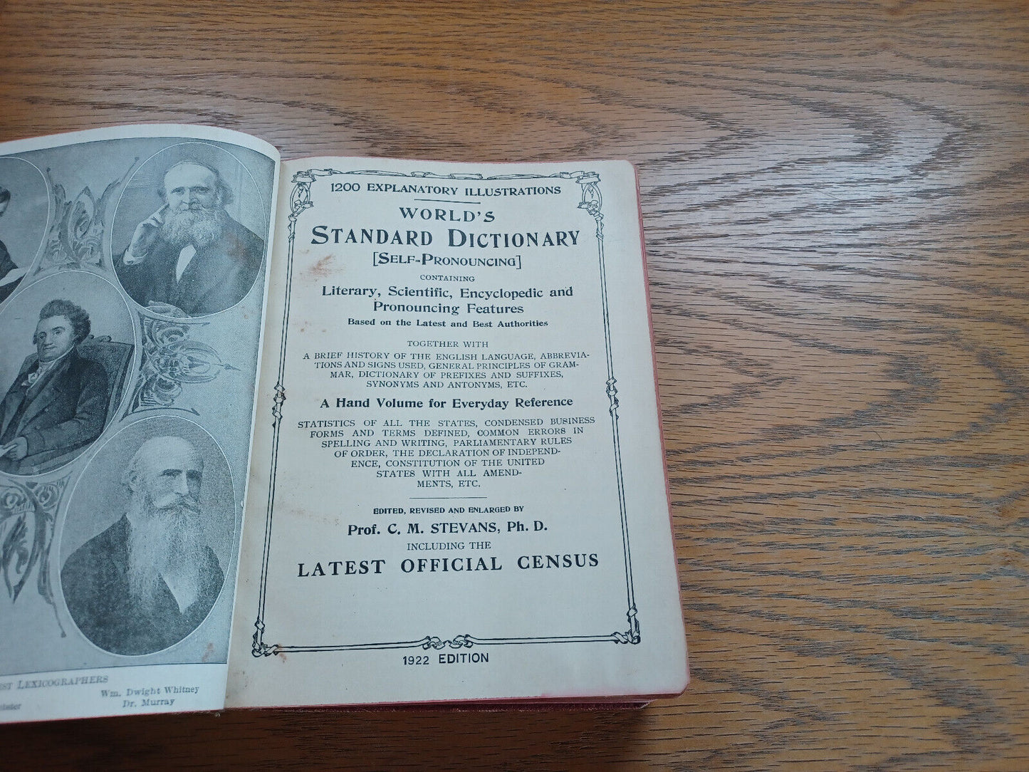 World'S Standard Dictionary Self Pronouncing 1922 C M Stevans