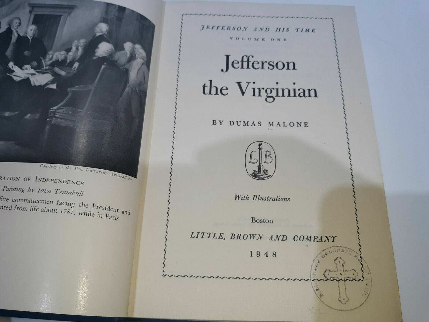 Thomas Jefferson The Virginian, His Time, Volume One by Dumas Malone 1948 HC 1st