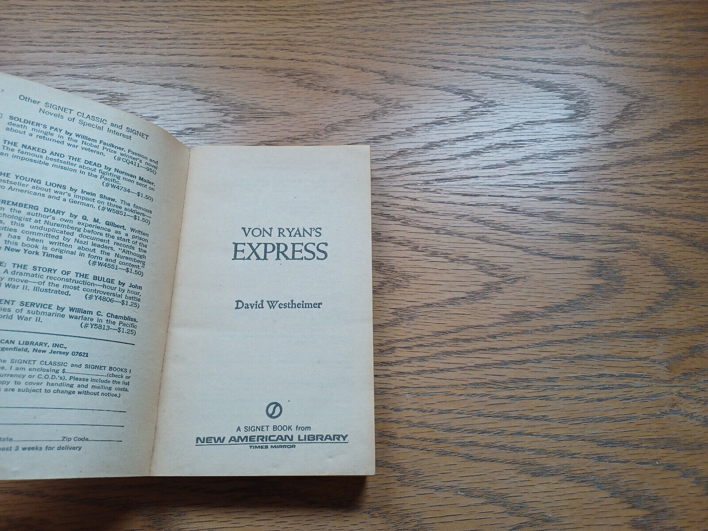 Von Ryan'S Express By David Westheimer 1964