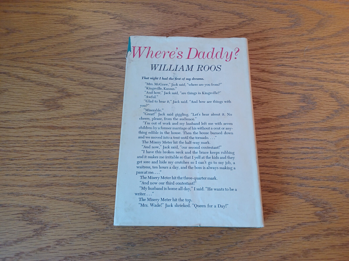 Where's Daddy William Roos 1963 Book Club Edition Hardcover Doubleday Dust Jacke