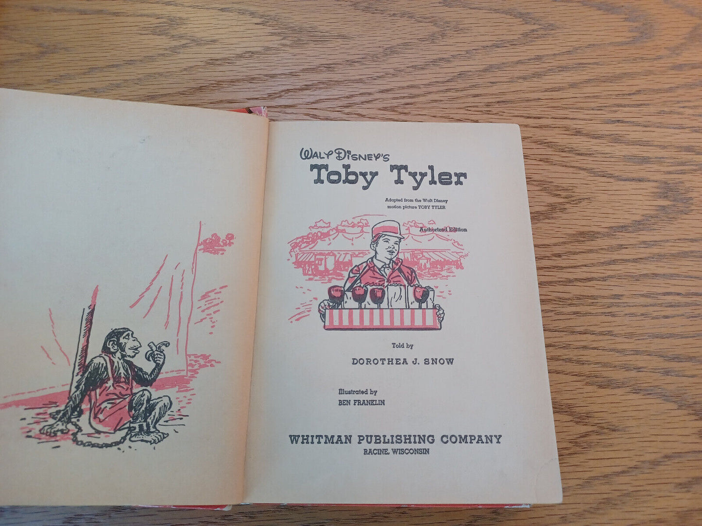 Toby Tyler Dorothea J Snow 1960 Hardcover Whitman