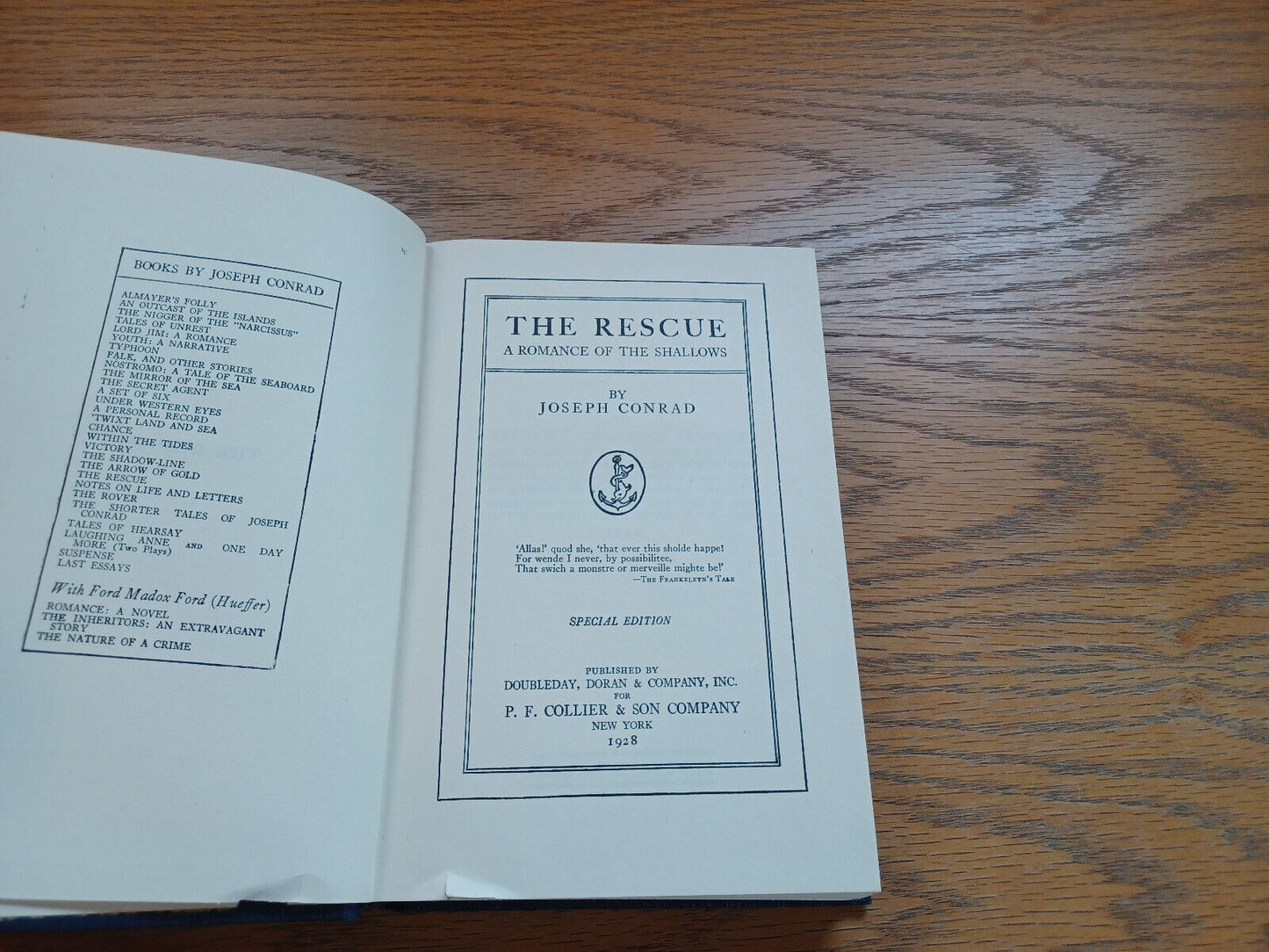 The Rescue A Romance Of The Shallows By Joseph Conrad 1928