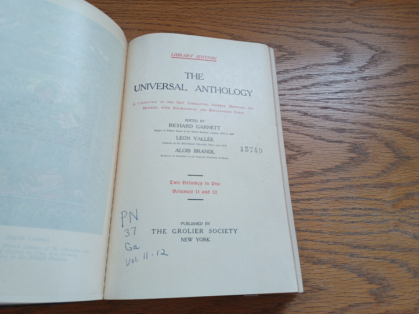 The Universal Anthology Volumes 11 And 12 By Richard Garnett 1899 Library Ed