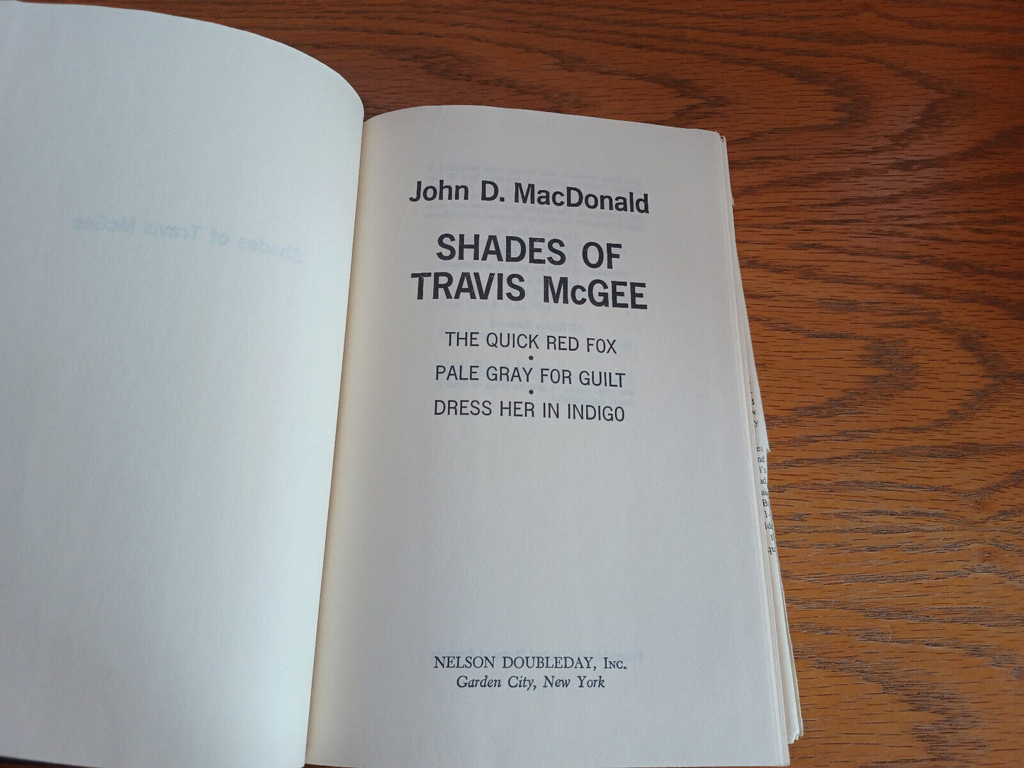 Shades of Travis McGee John D MacDonald 1969 Book Club Edition Nelson Doubleday