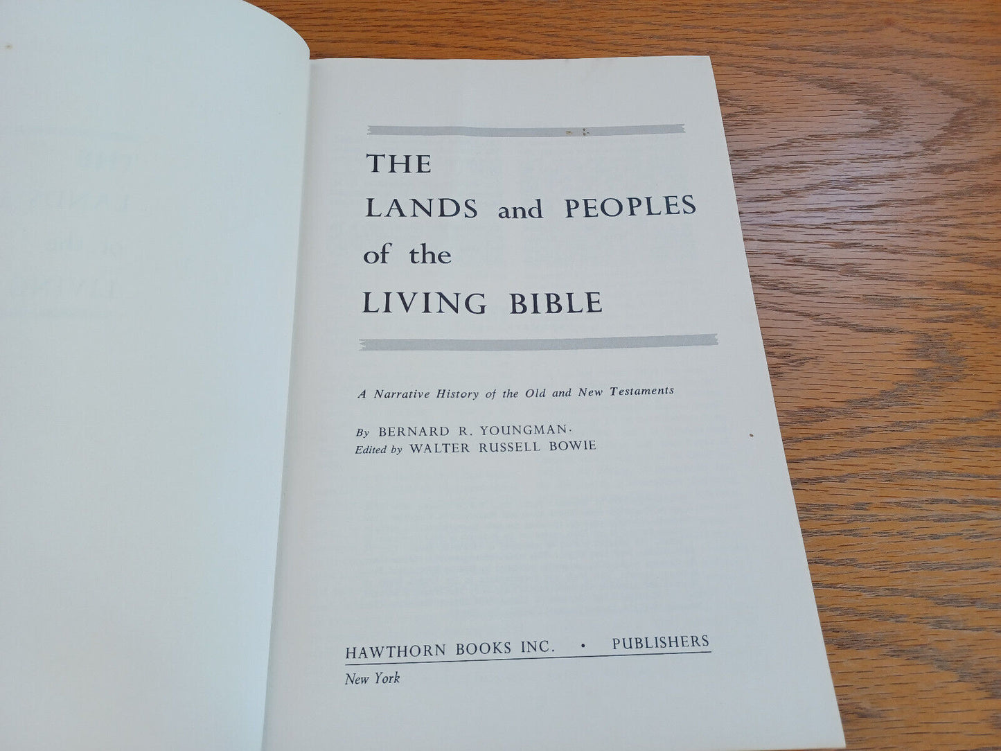 The Lands And Peoples Of The Living Bible By Bernard Youngman 1959 First Edition