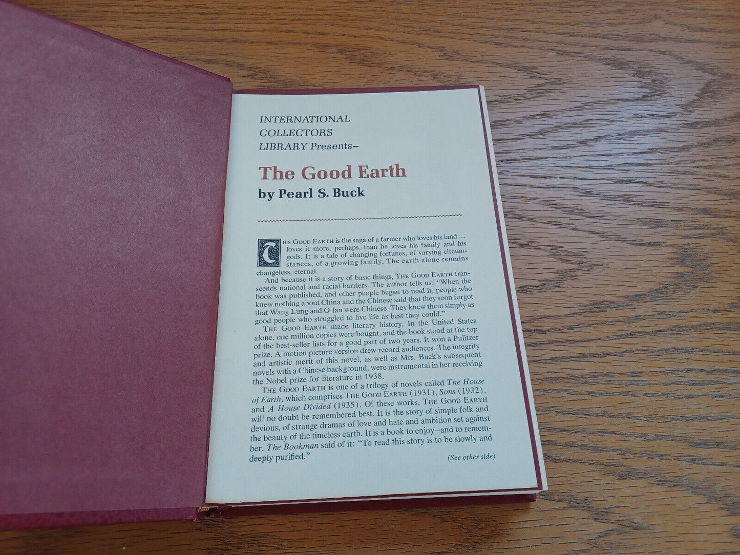 The Good Earth By Pearl Buck 1949