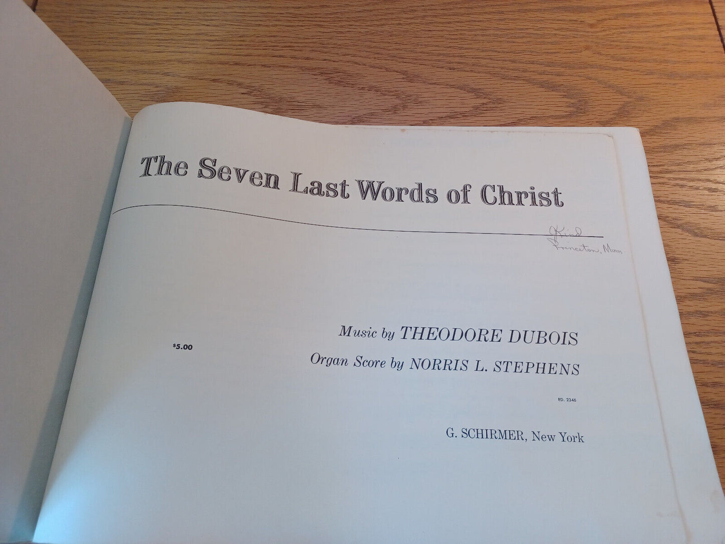 The Seven Last Words Of Christ Theodore Dubois 1959 Organ Score