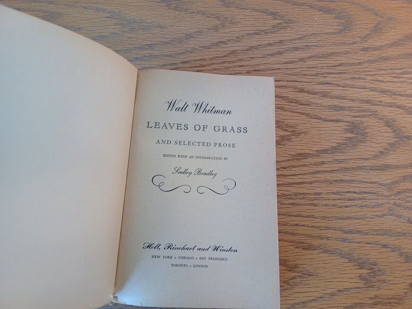 Walt Whitman Leaves Of Grass And Selected Prose 1966 Holt, Rinehart And Winston