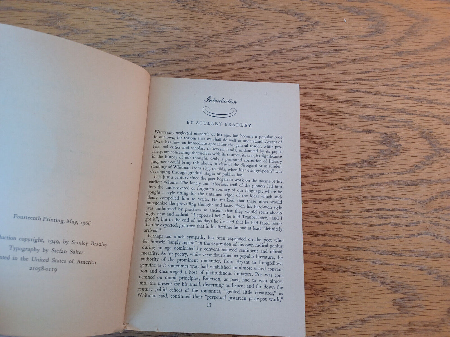 Walt Whitman Leaves Of Grass And Selected Prose 1966 Holt, Rinehart And Winston