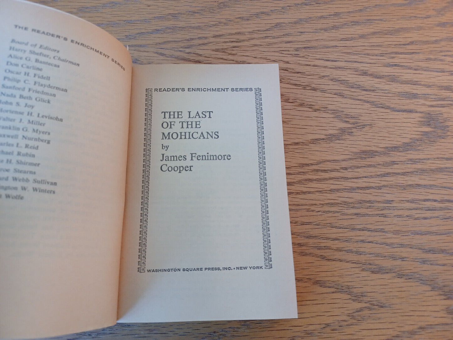 The Last Of The Mohicans James Fenimore Cooper 1963 Washington Square Press