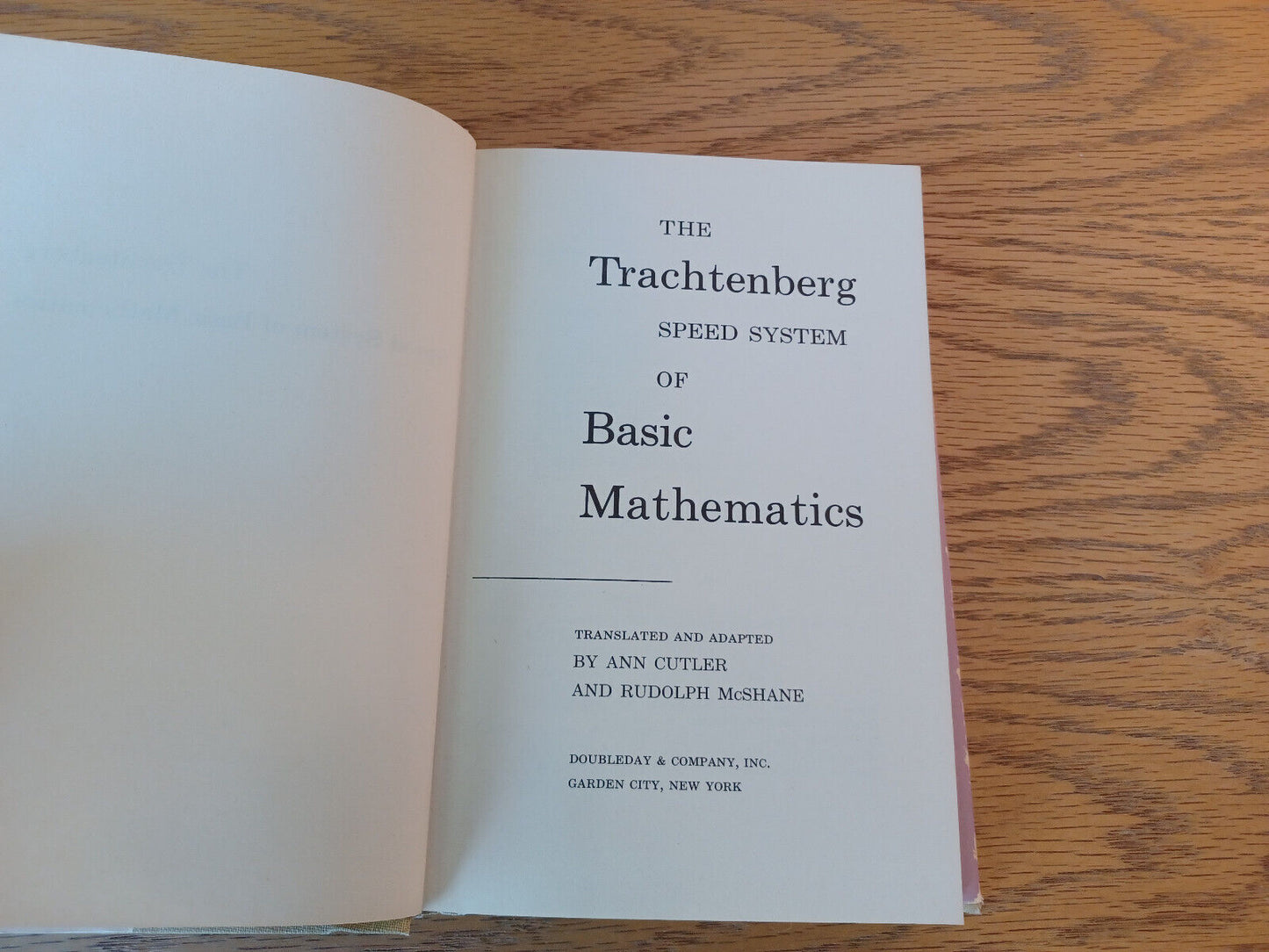 The Trachtenberg Speed System Of Basic Mathematics Ann Cutler 1960 Doubleday