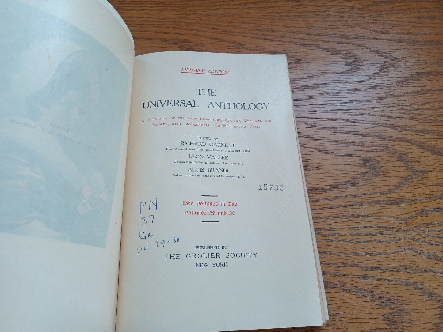 The Universal Anthology Volumes 29 And 30 By Richard Garnett 1899 Library Ed