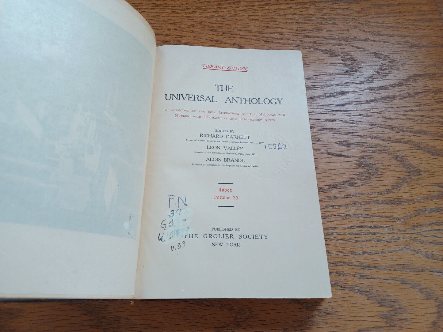 The Universal Anthology Volume 33 Index By Richard Garnett 1899 Library Ed