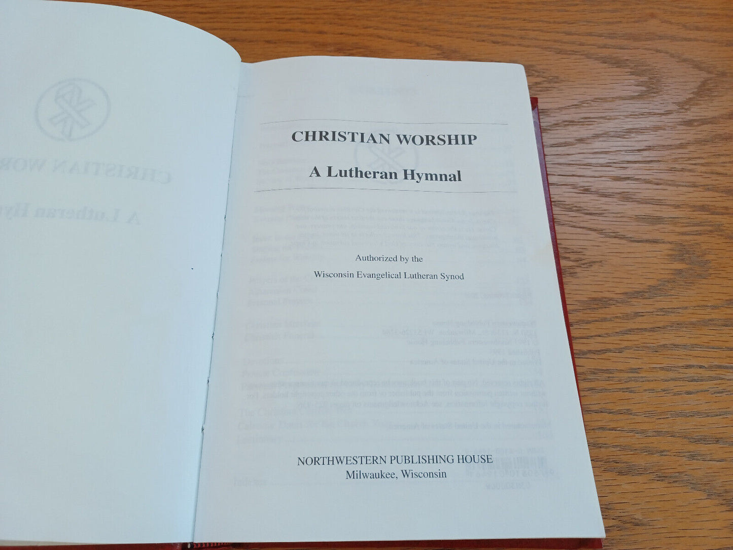 Christian Worship A Lutheran Hymnal Wisconsin Evangelical Synod 2005 C
