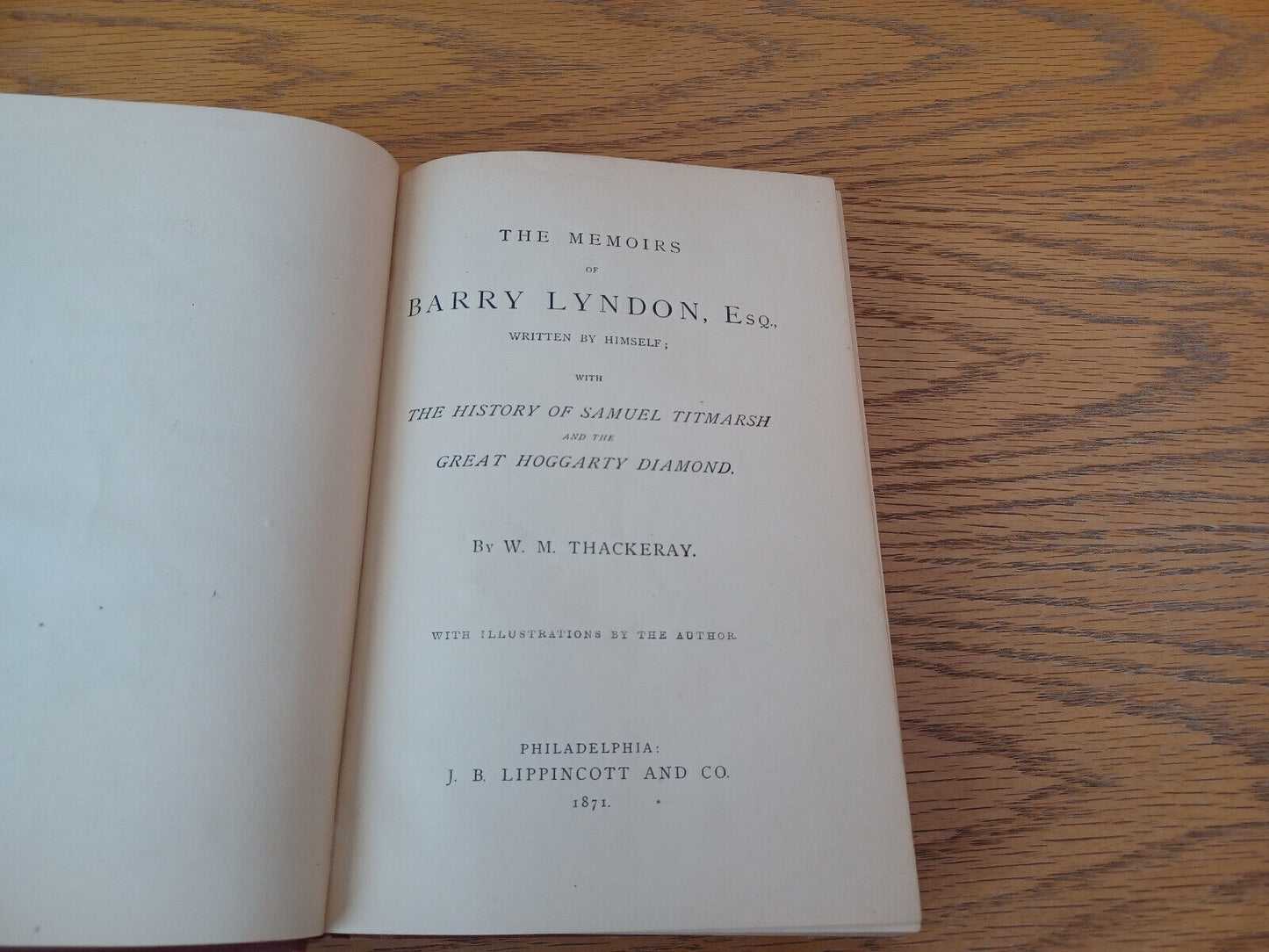 The Memoirs Of Barry Lyndon Great Hoggarty Diamond W M Thackeray 1871