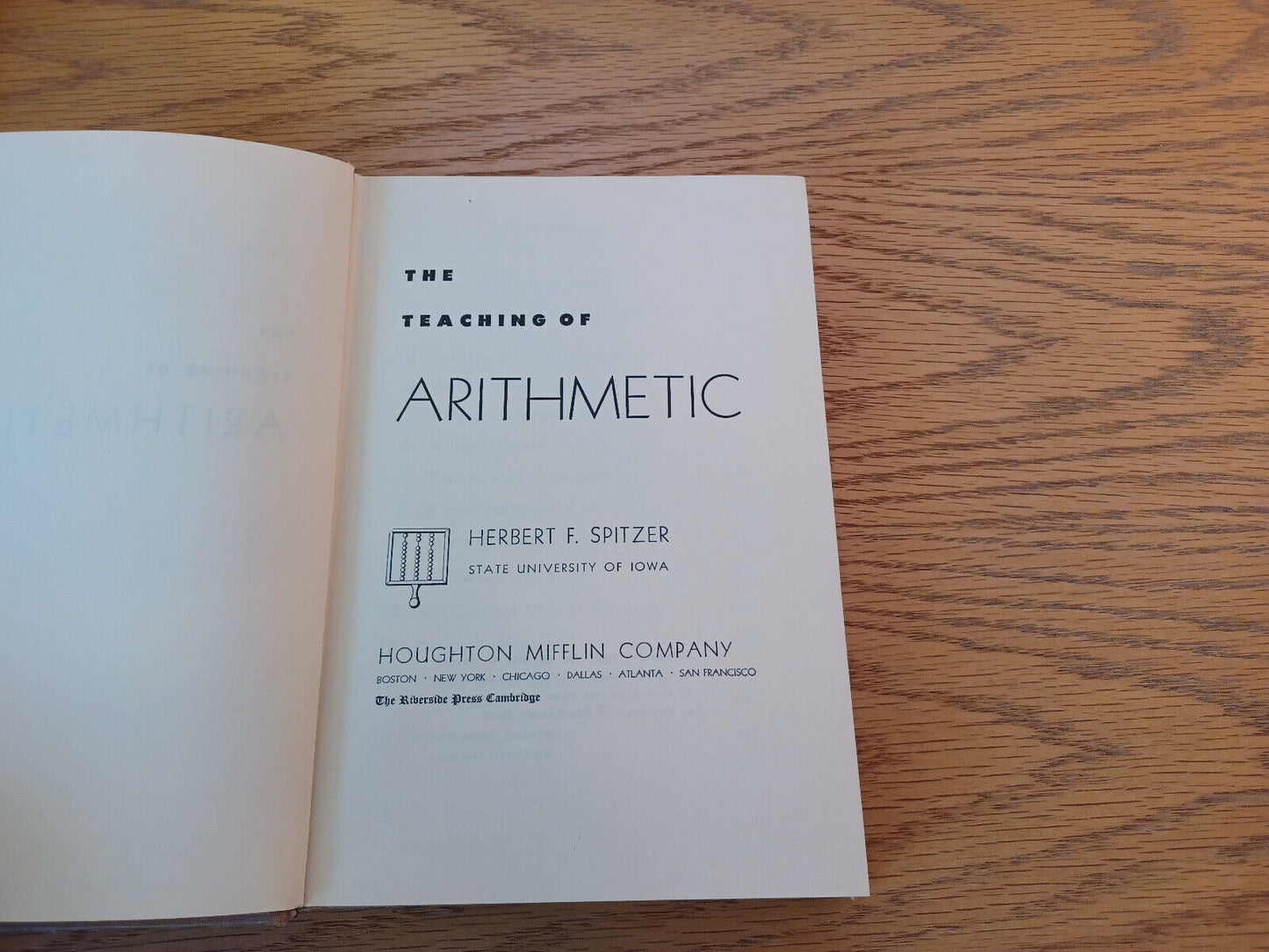 The Teaching Of Arithmetic Herbert F Spitzer 1948 Hardcover Houghton Mifflin