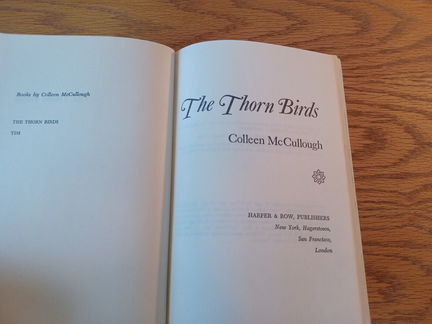 The Thorn Birds Colleen McCullough 1977 Hardcover Harper & Row