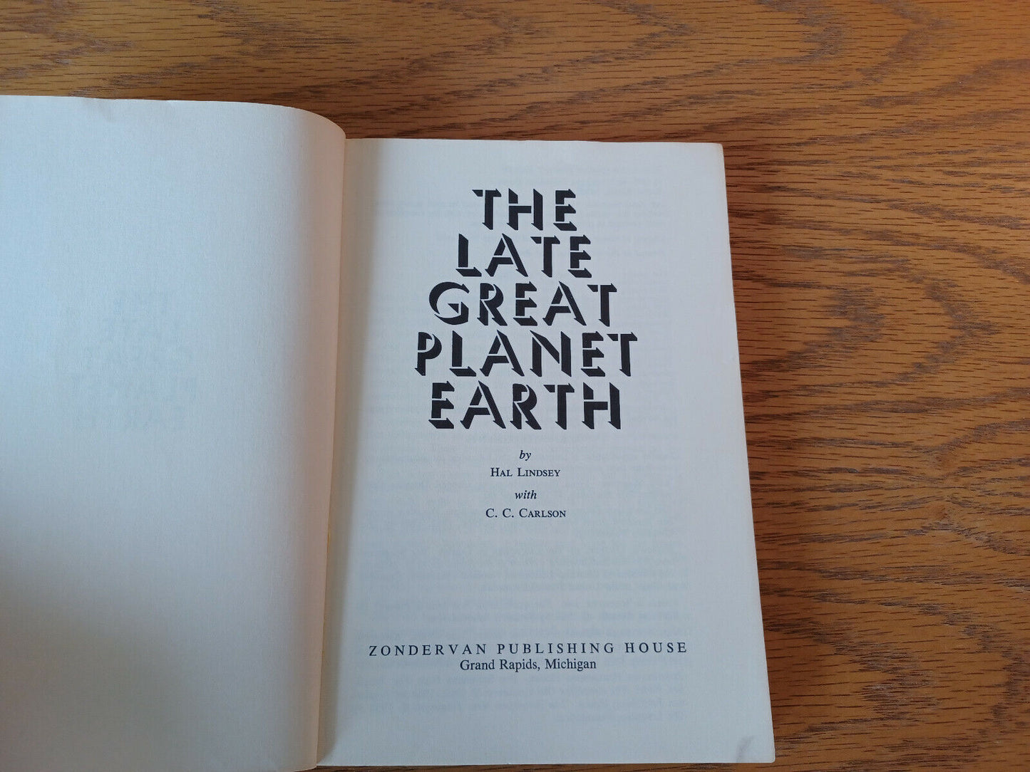 The Late Great Planet Earth Hal Lindsey 1971 Paperback Zondervan