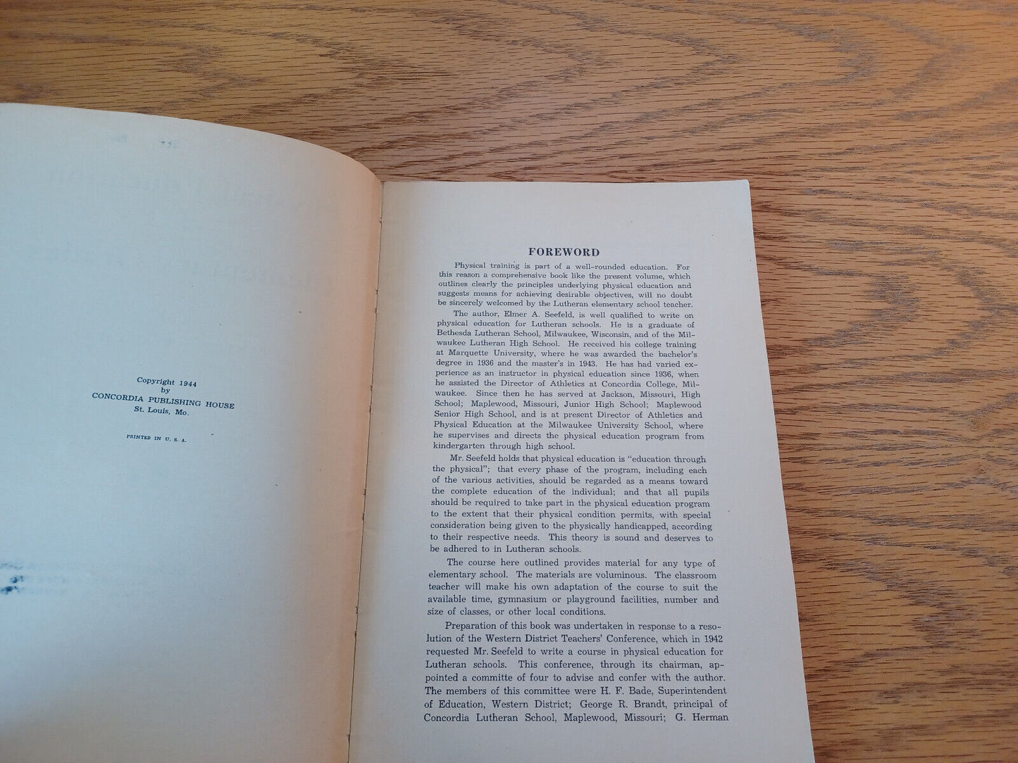 Physical Education For Elementary Grades 1944 Elmer A Seefeld
