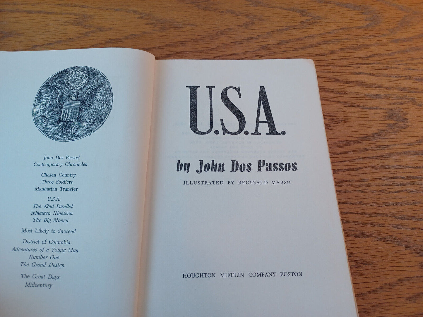 Usa John Dos Passos 1960 Volume III Hardcover Houghton Mifflin The Big Money