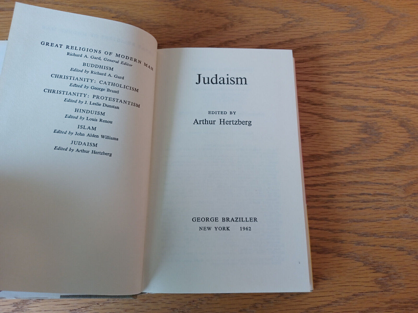 Judaism Arthur Hertzberg 1962 Hardcover Dust Jacket George Braziller