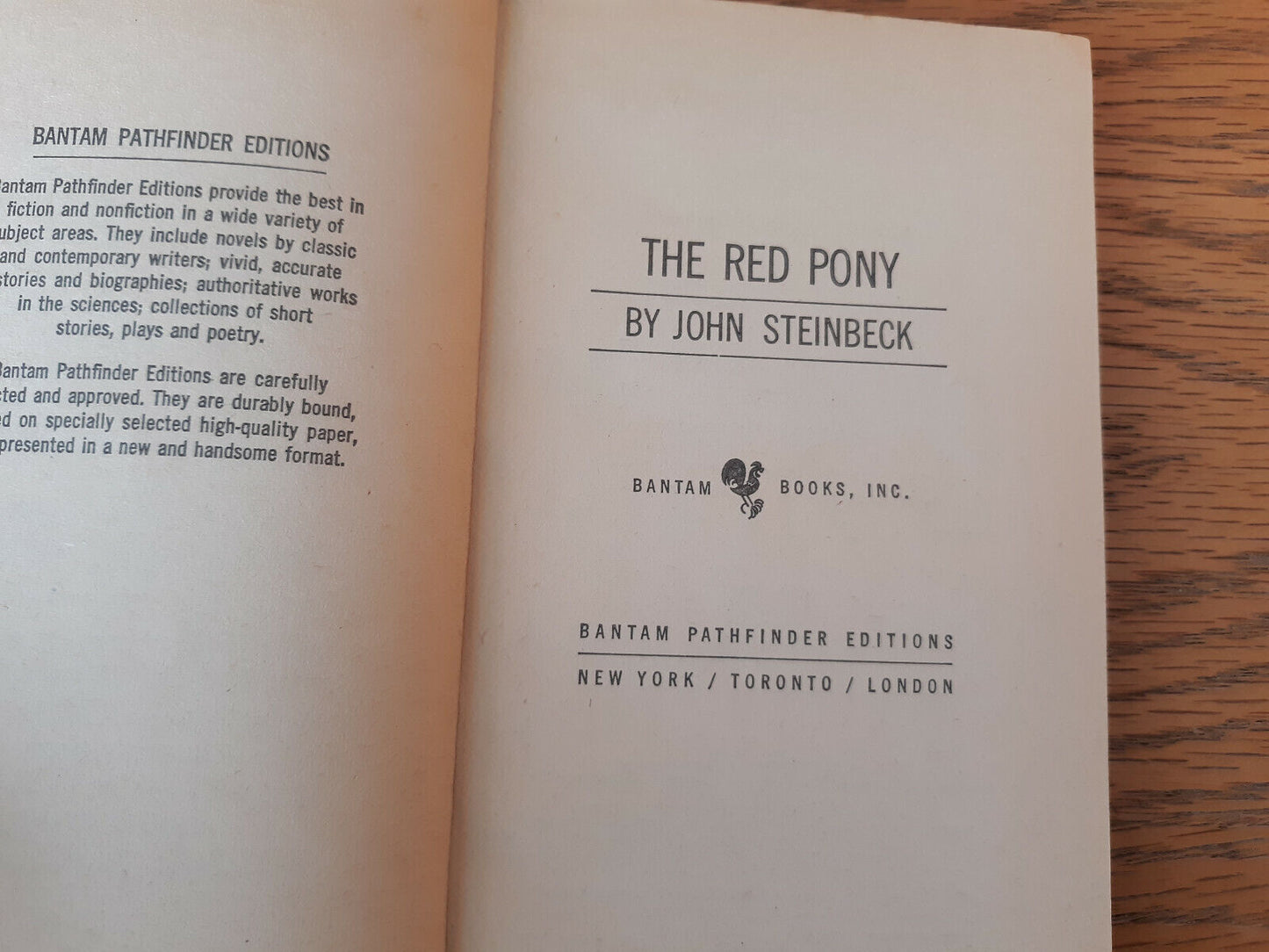 The Red Pony John Steinbeck 1966 Bantam Books Paperback