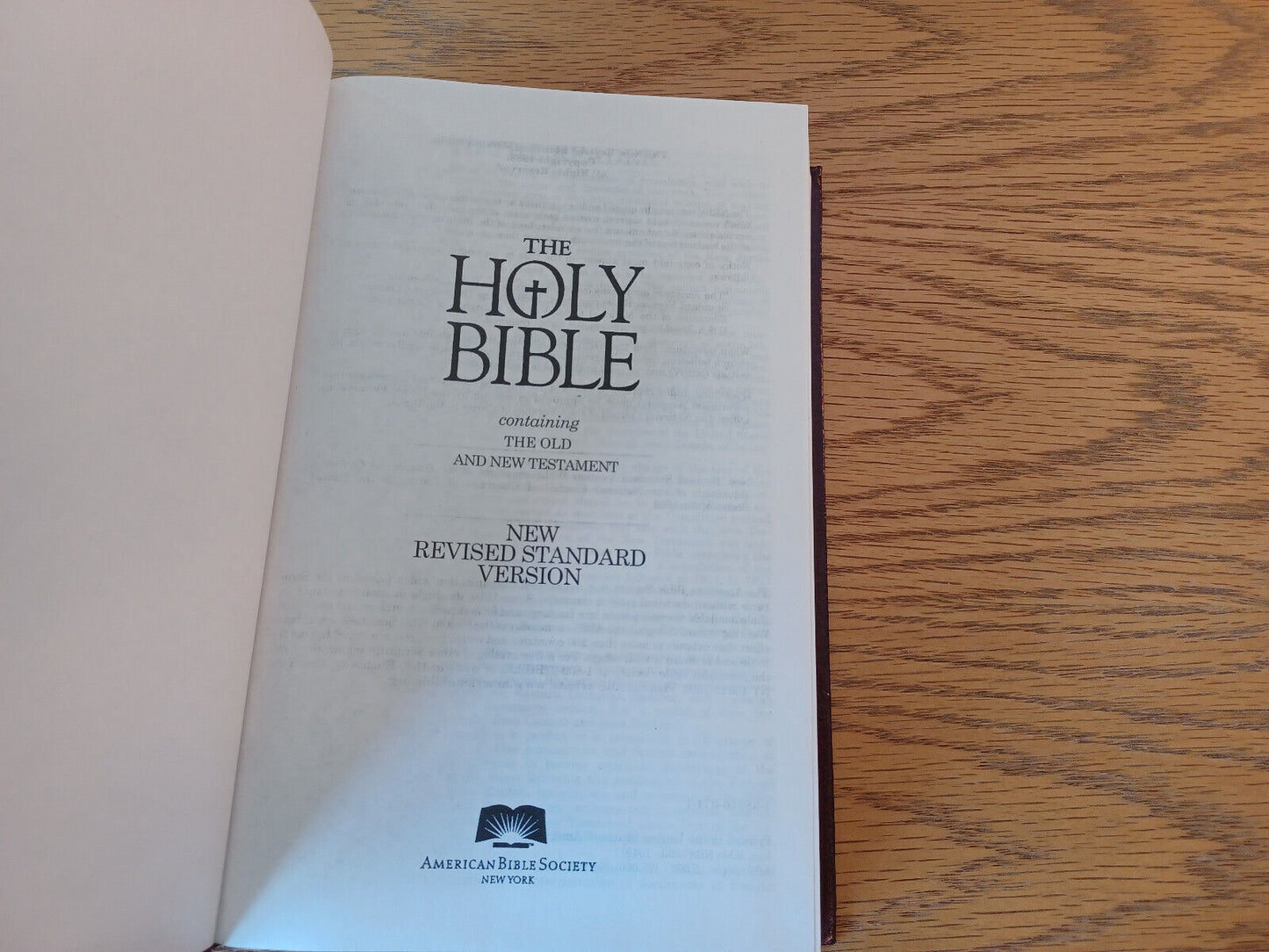 Holy Bible New Revised Standard Version American Bible Society Hardcover P