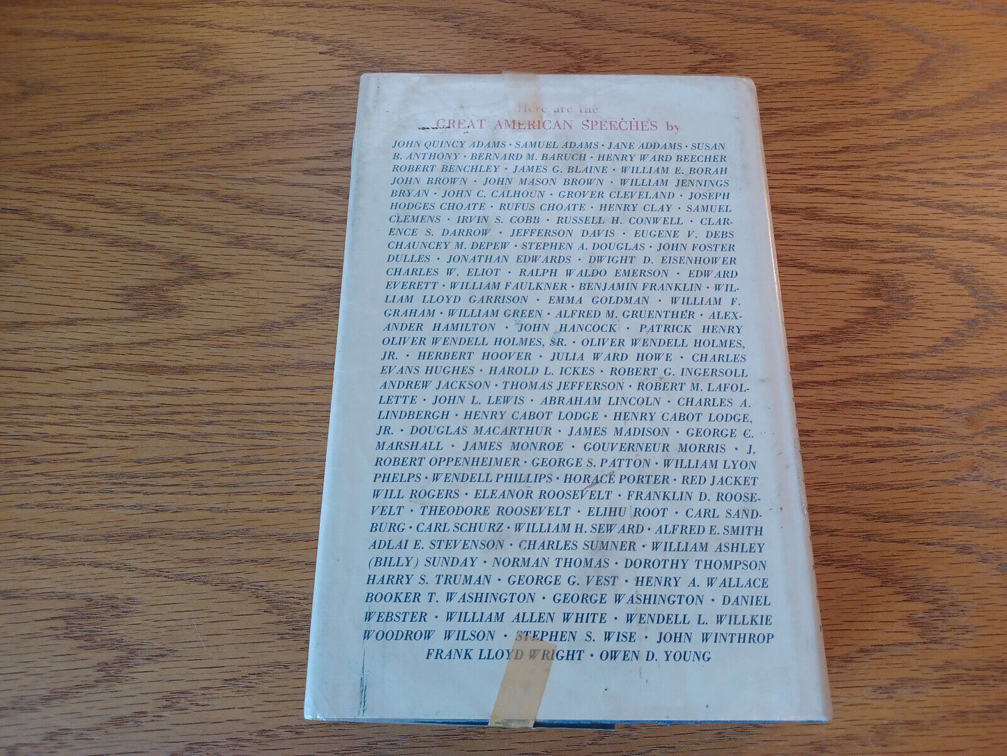 A Treasury Of Great American Speeches Charles Hurd 1959 1st Ed Hardcover Dust Ja