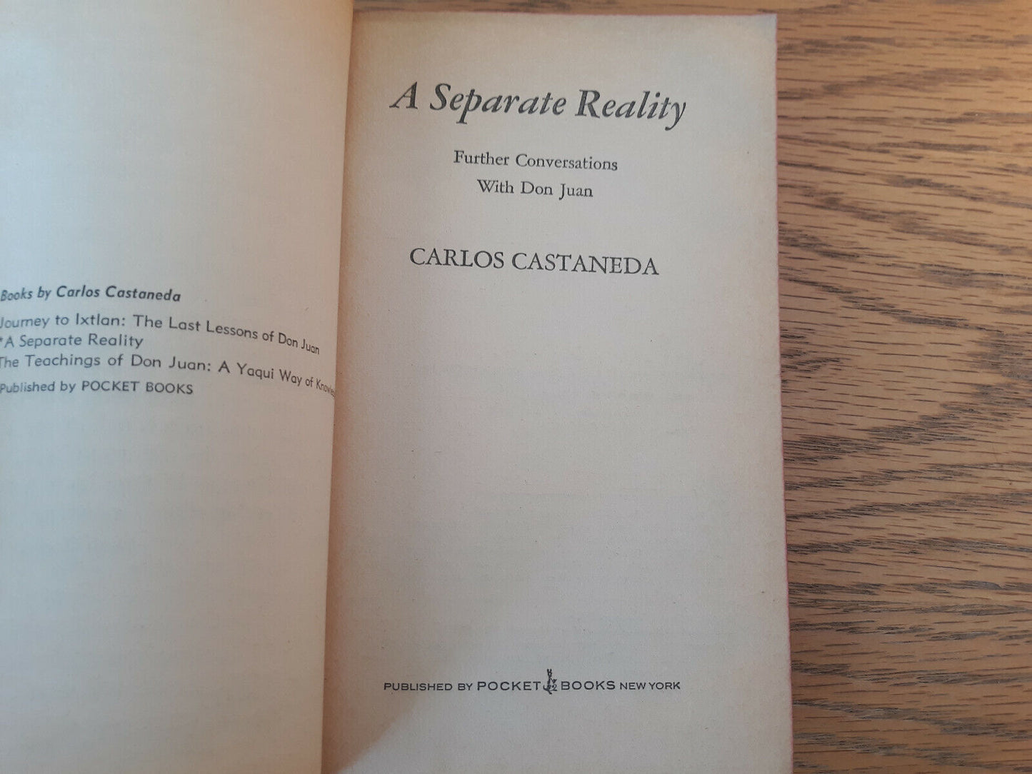 A Separate Reality Carlos Castaneda 1973 Pocket Books Paperback