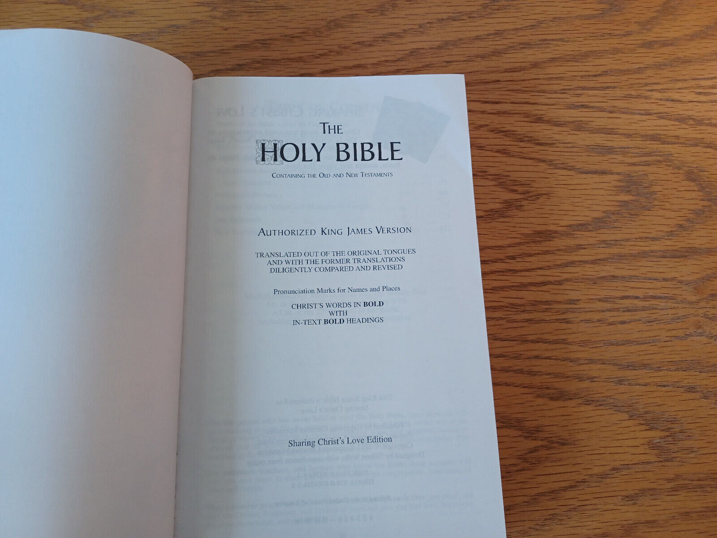 Holy Bible King James Version Sharing Christ's Love Edition 2011