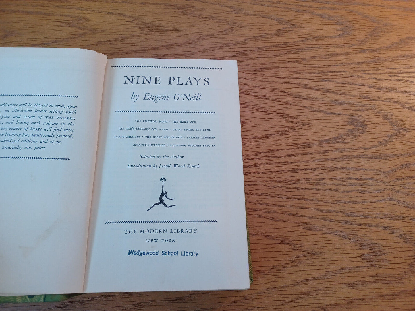 Nine Plays Eugene O'Neill 1954 Modern Library Hardcover