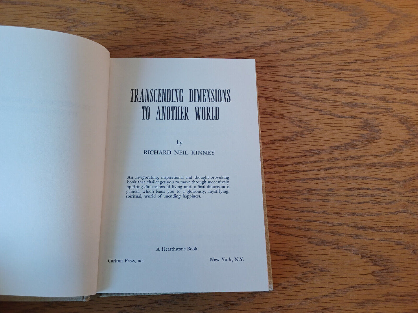 Transcending Dimensions To Another World Richard Neil Kinney 1978 Hardcover Carl