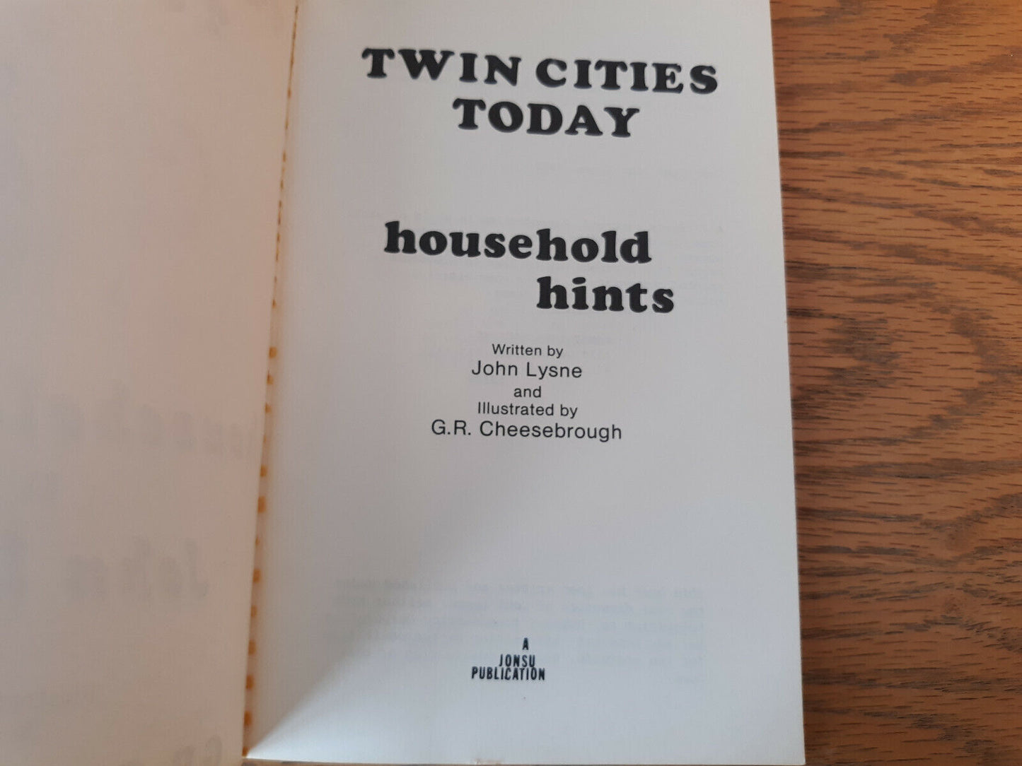 Twin Cities Today Household Hints John Lysne 1980 Paperback