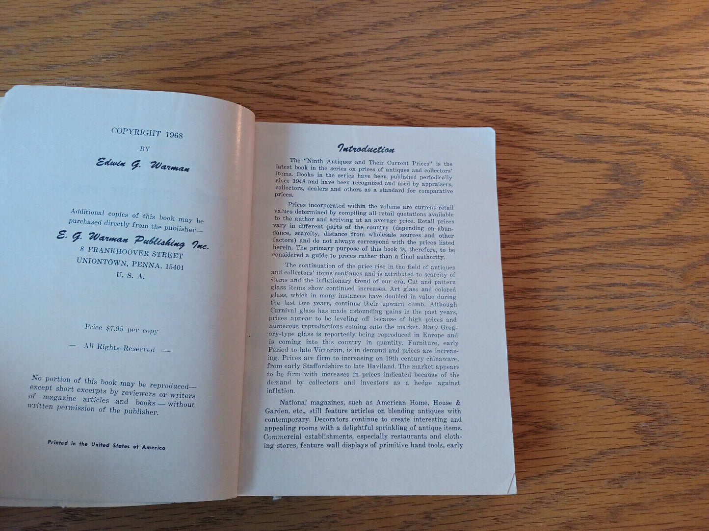 Warman's Ninth Antiques And Their Current Prices Edwin G Warman 1969