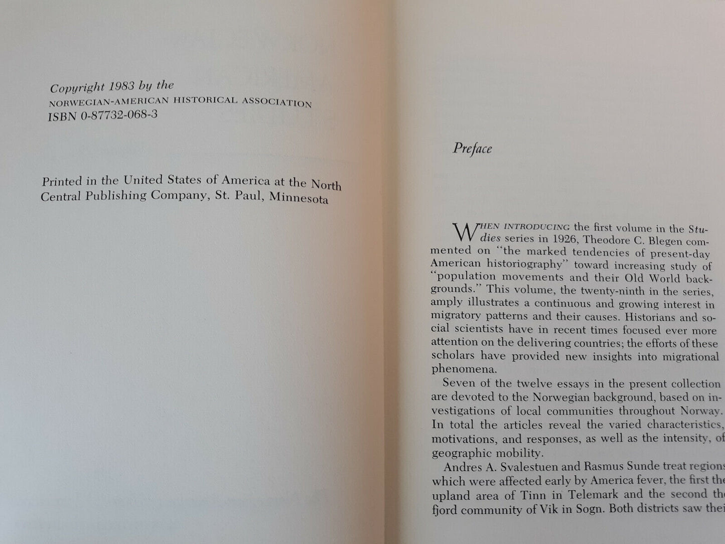 Norwegian American Studies Volume 29 Norwegian American Historical Association