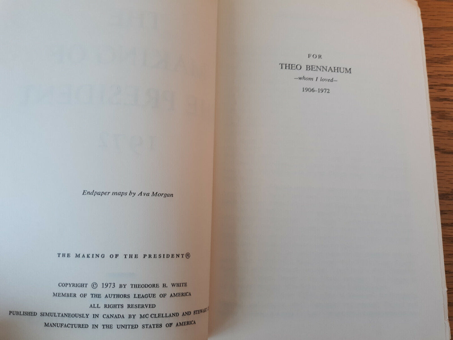 The Making Of The President 1972 Theodore H White 1973 Hardcover Atheneum